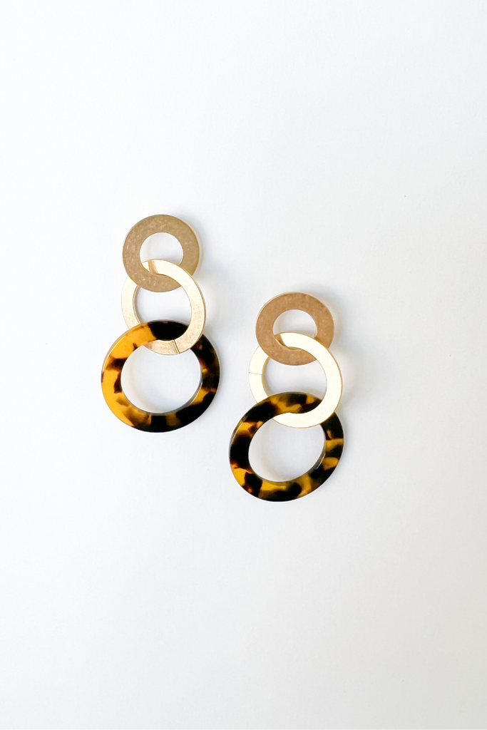 Kyla Dangle Triple Hoop Earrings - fab'rik