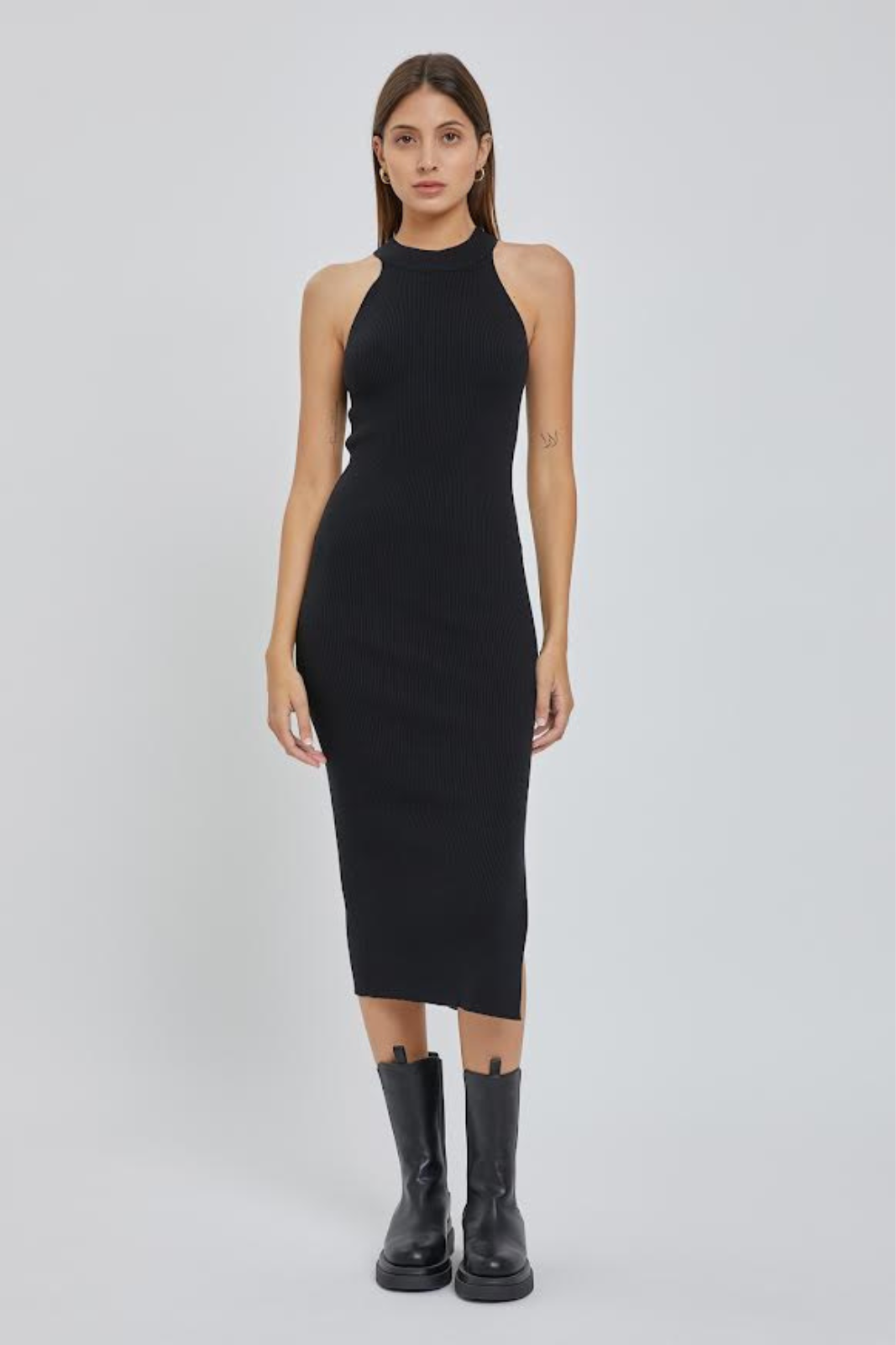 Leah Halter Knit Midi Dress - fab'rik