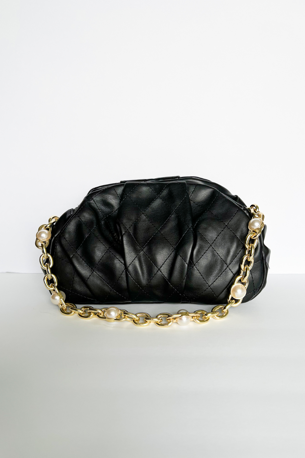 Corrine Quilted Pearl Strap Bag - fab'rik