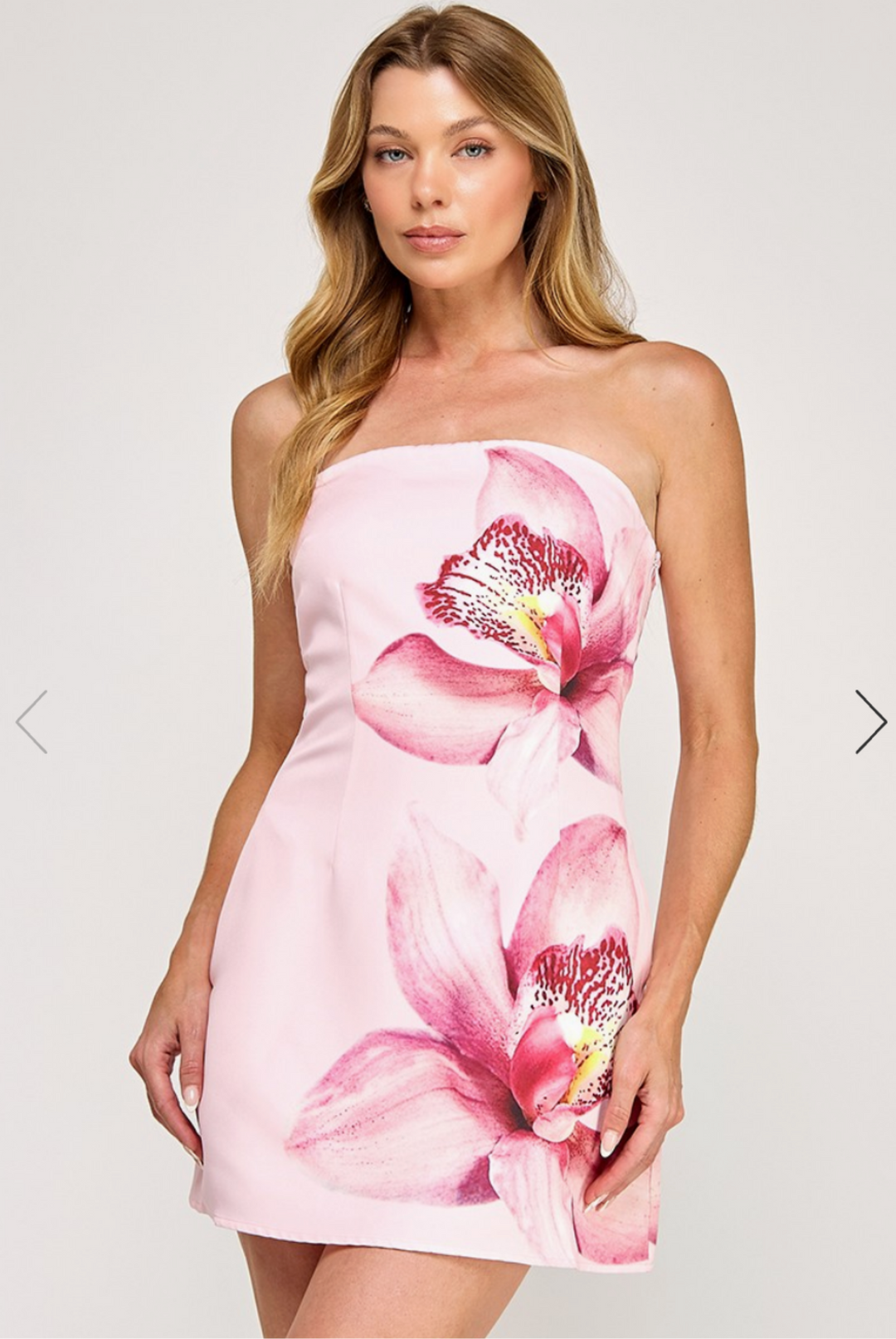 tube mini dress Laura Big Flower Print Red Dress Christmas Dresses SID-2590228 This dress is made Size:(L)