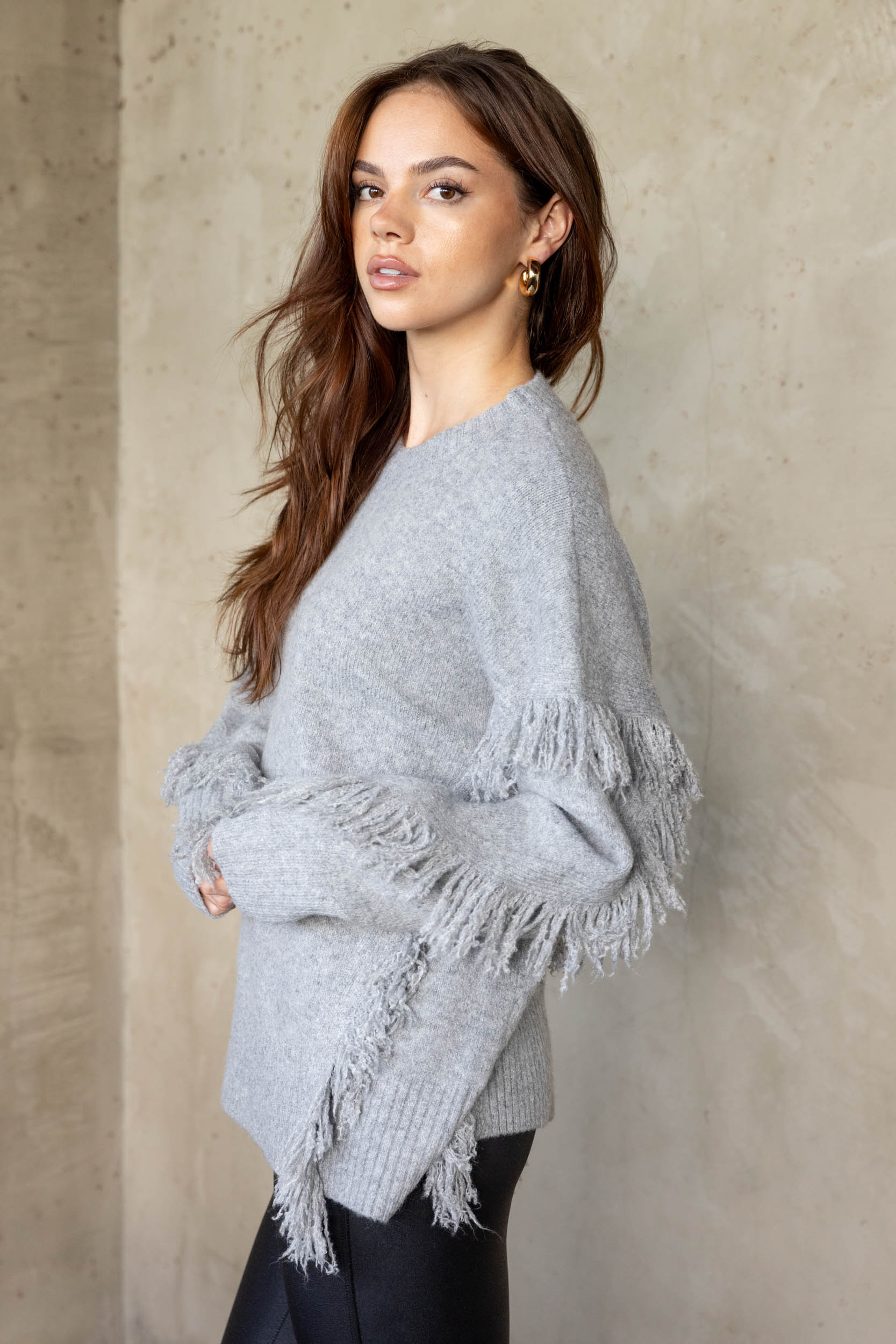 Bethany Fringe Crew Neck Sweater - fab'rik
