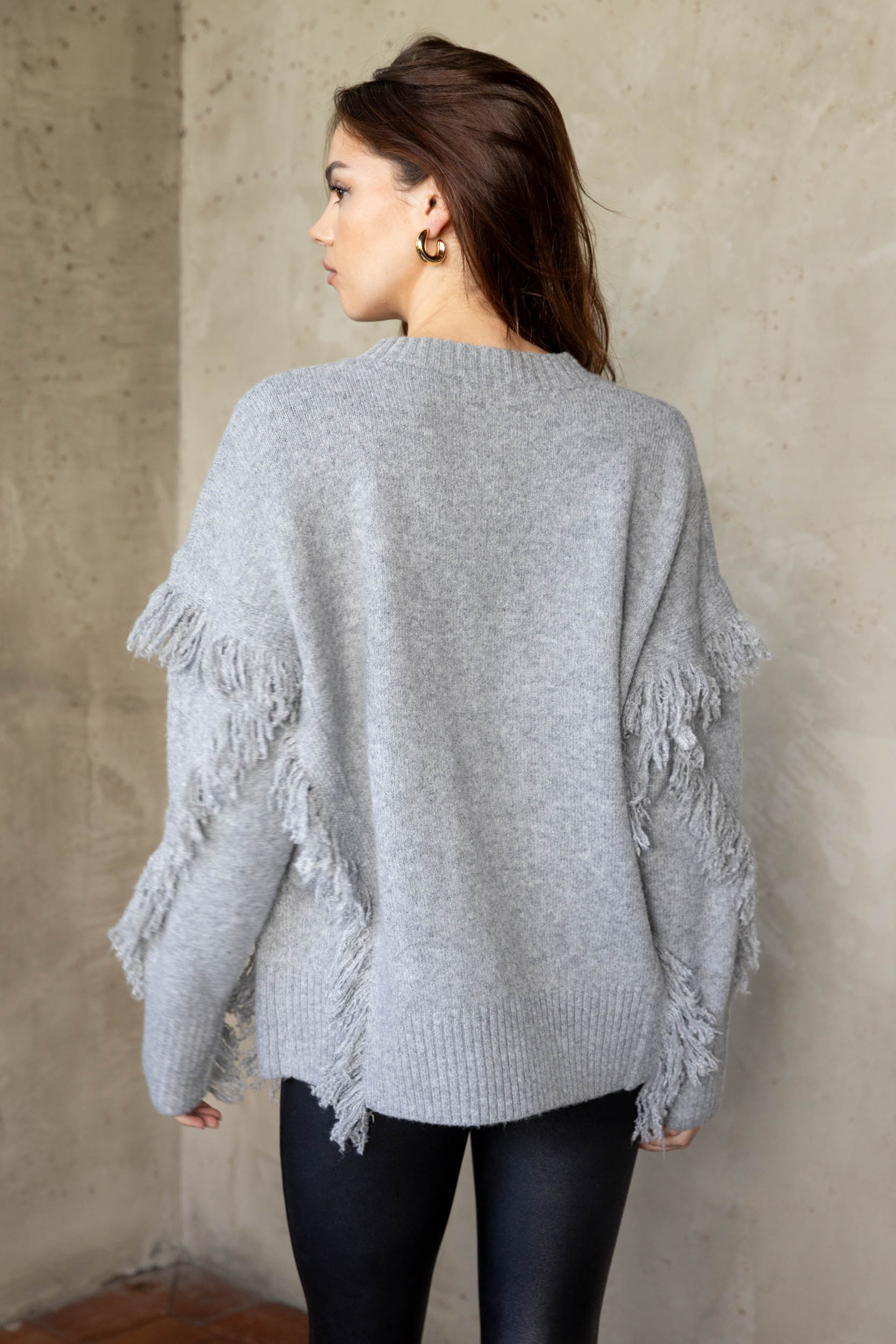 Bethany Fringe Crew Neck Sweater - fab'rik