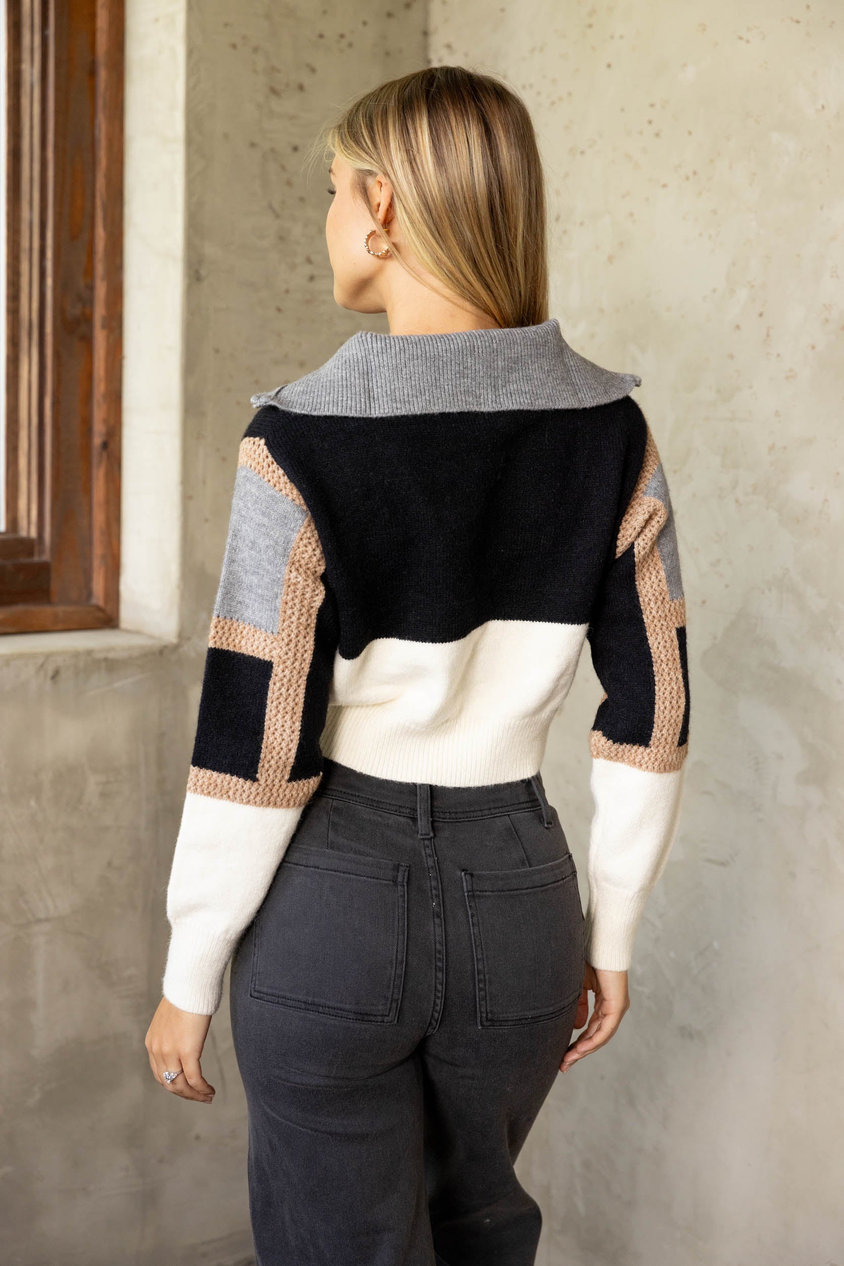 Ives Colorblock Half Zip Sweater - fab'rik