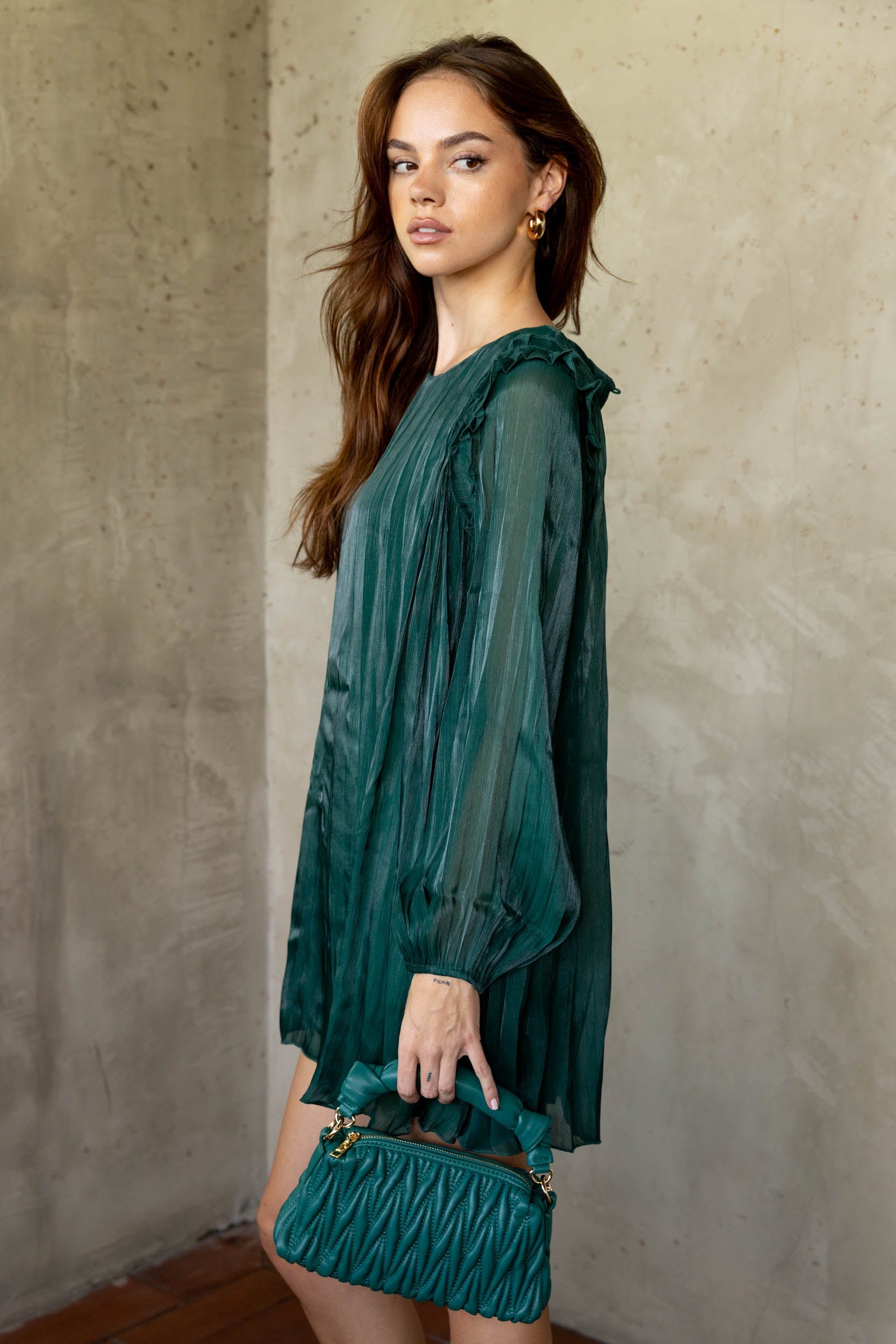 Sarah Pleated Mini Dress - fab'rik