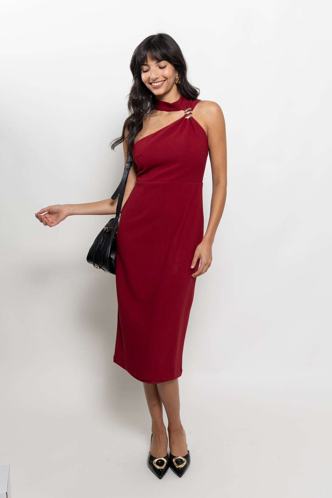 halter midi dress formal Midi Yellow Halter Summer Dress with Side Pockets Buttercup / Medium