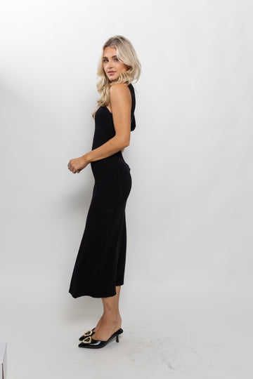 Blakely Gold Detail Midi Dress Black / S