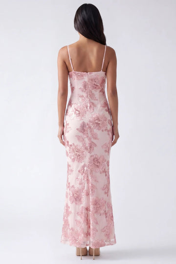 chinese dress ladies Analise Sleeveless Mesh Floral Maxi Dress – fab'rik