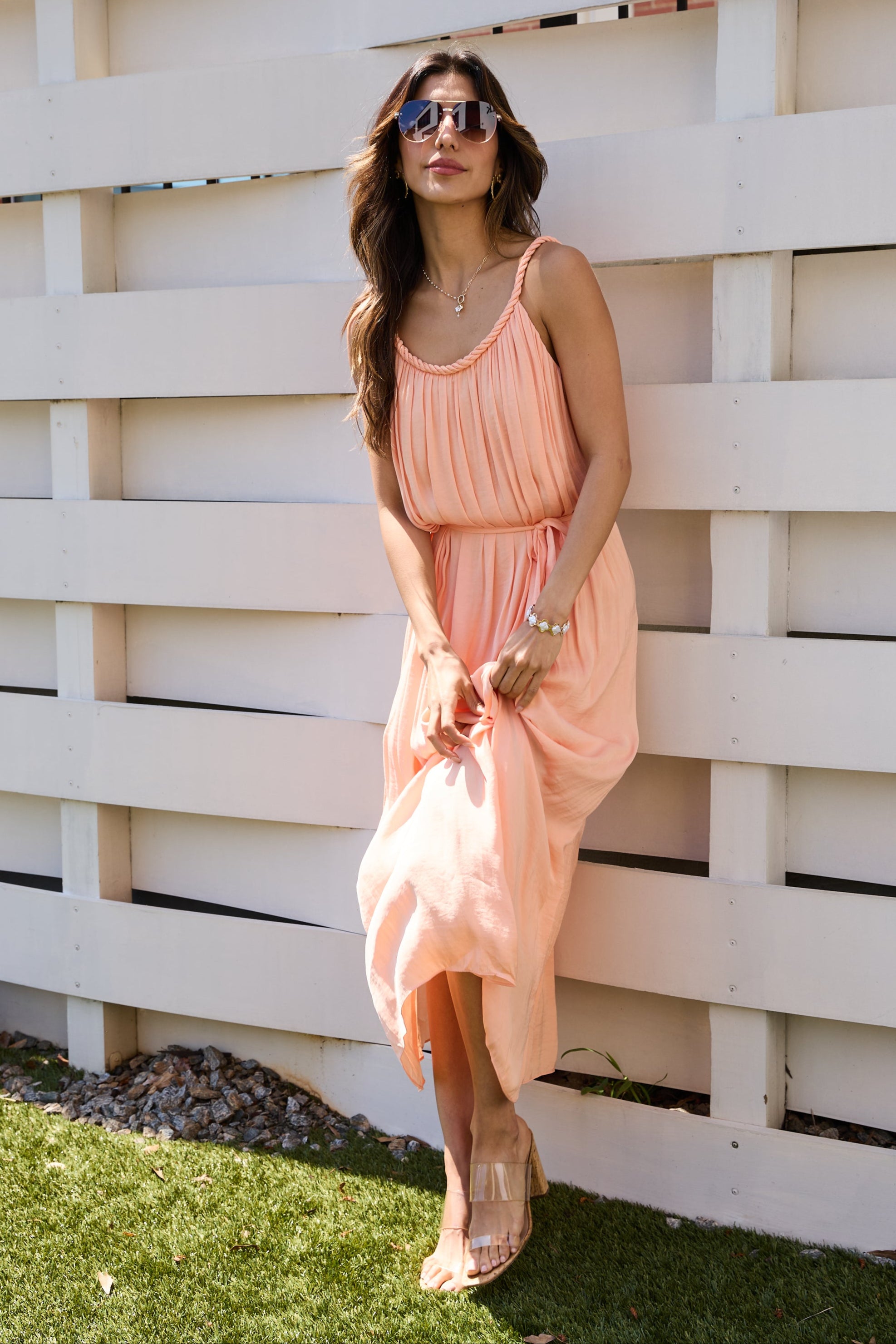 Lisa Braided Neckline Maxi Dress