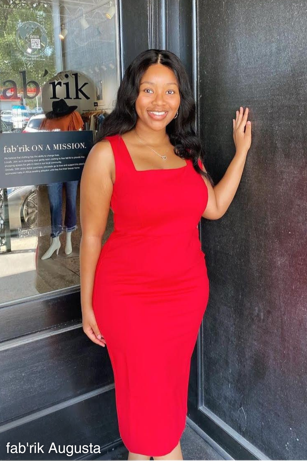 Billie Square Neck Bodycon Midi Dress - fab'rik