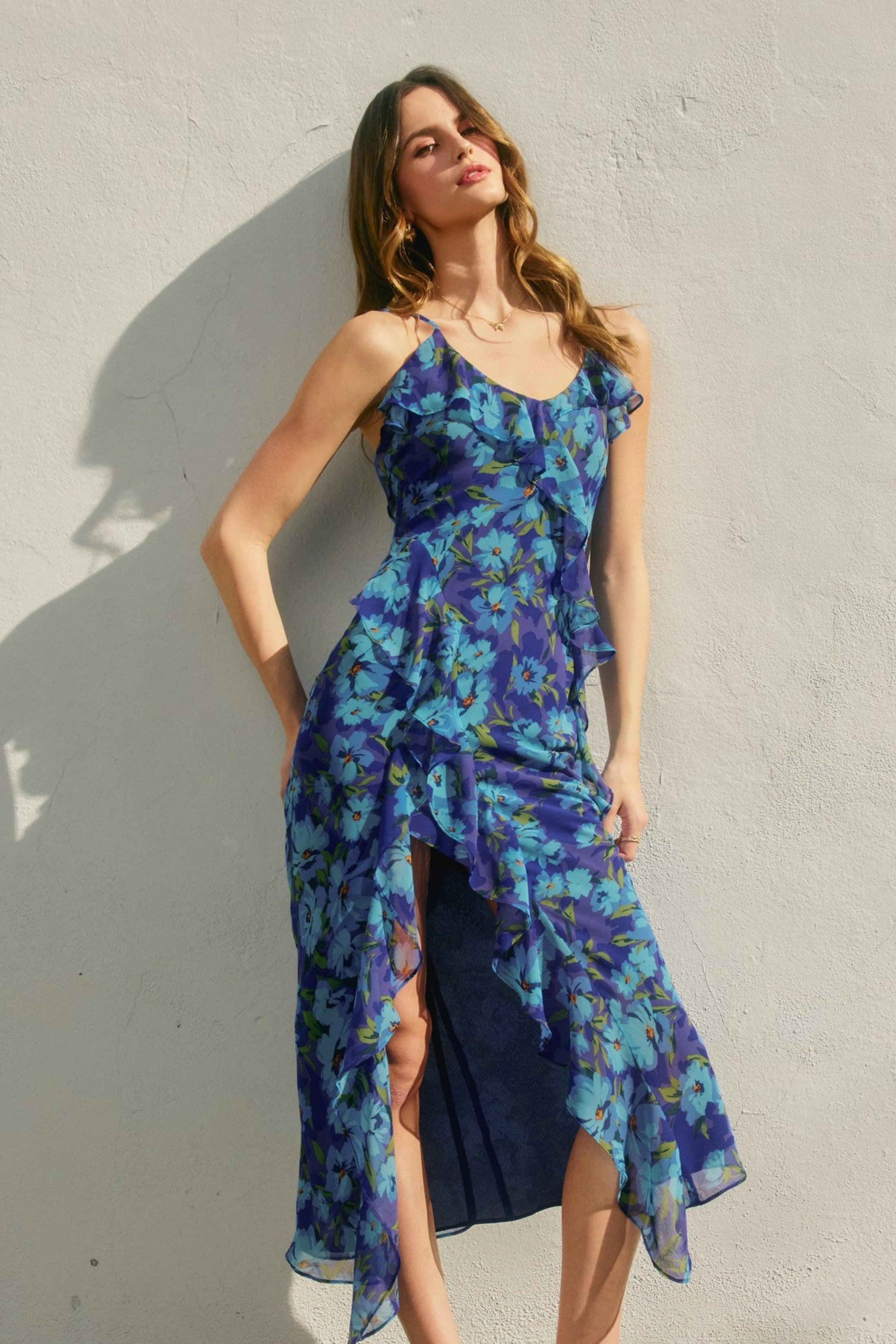 Danielle Ruffle Spaghetti Strap Dress