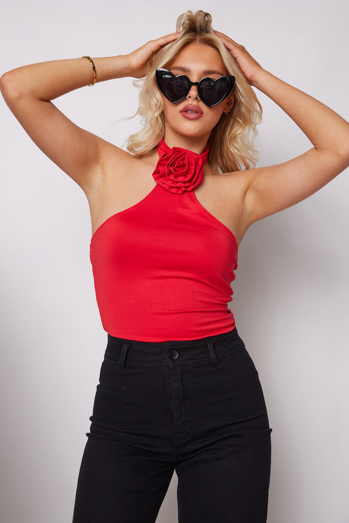 SALE - Betty Rosette Detail Bodysuit