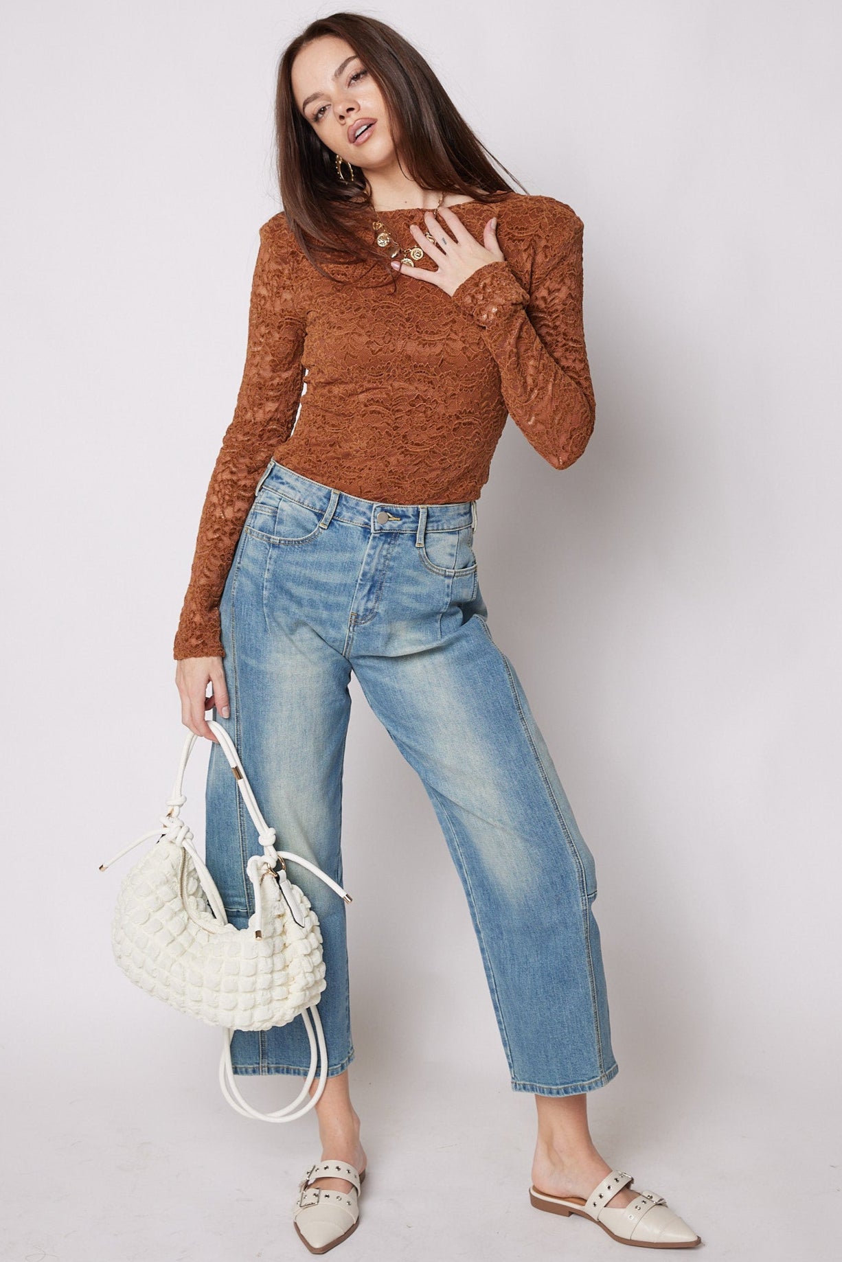SALE - Mack Lace Long Sleeve Bodysuit