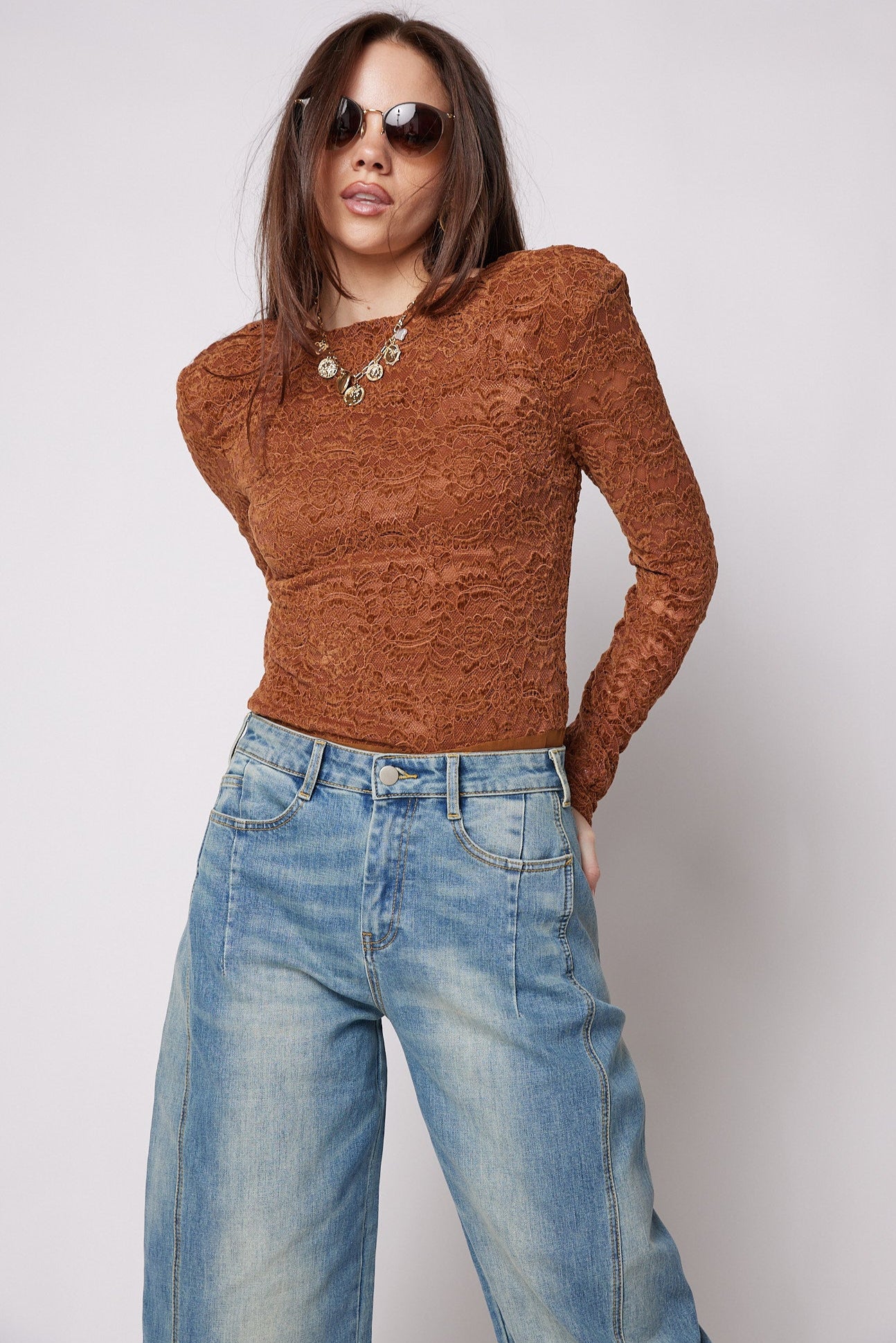SALE - Mack Lace Long Sleeve Bodysuit