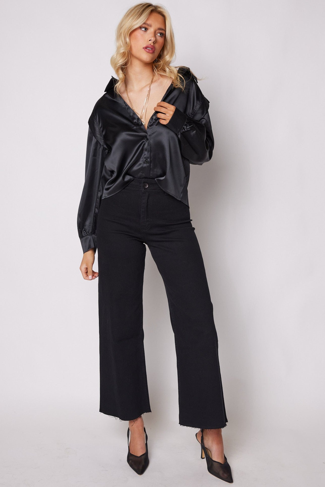 SALE - Jenna Shoulder Detail Button Down Blouse