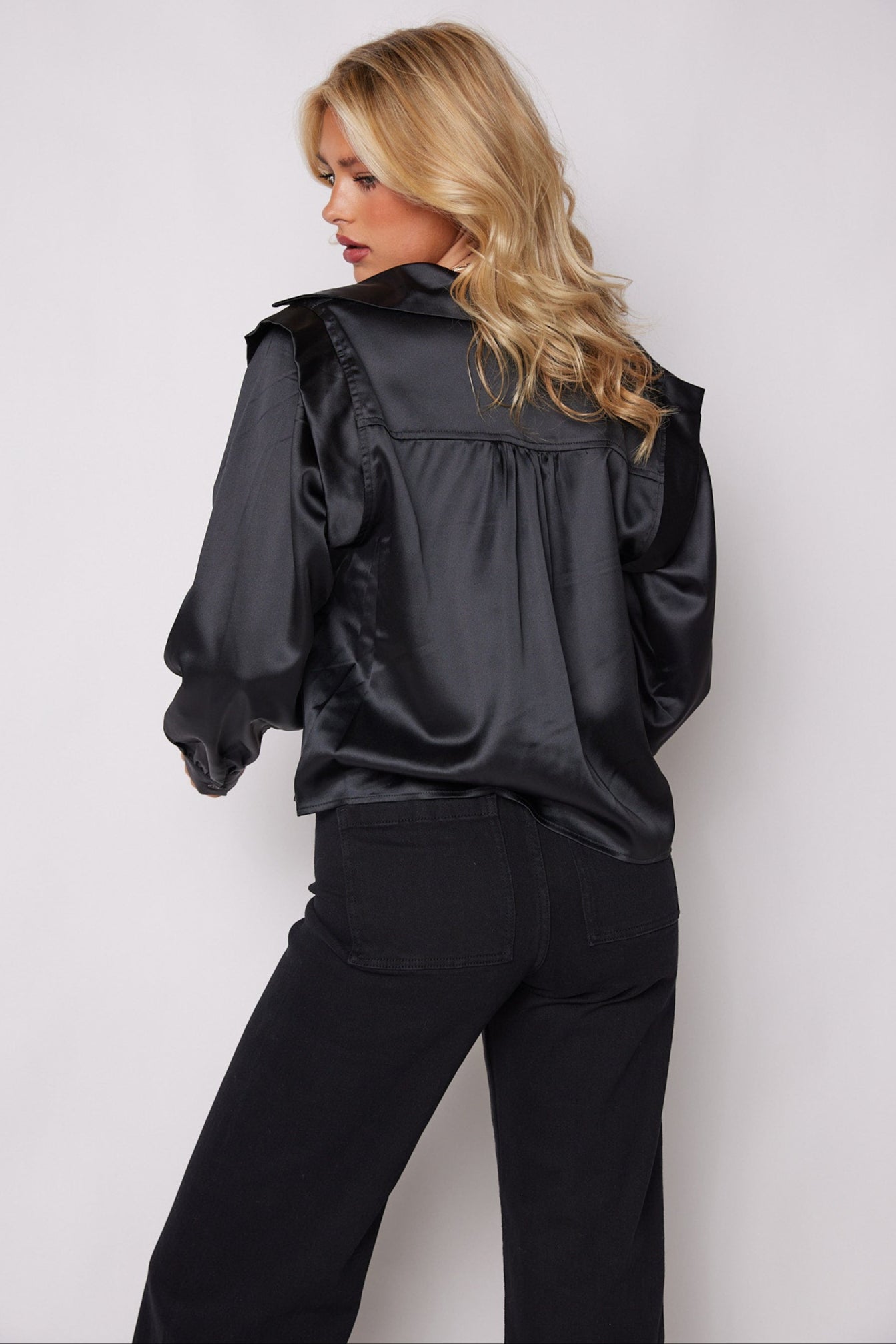SALE - Jenna Shoulder Detail Button Down Blouse