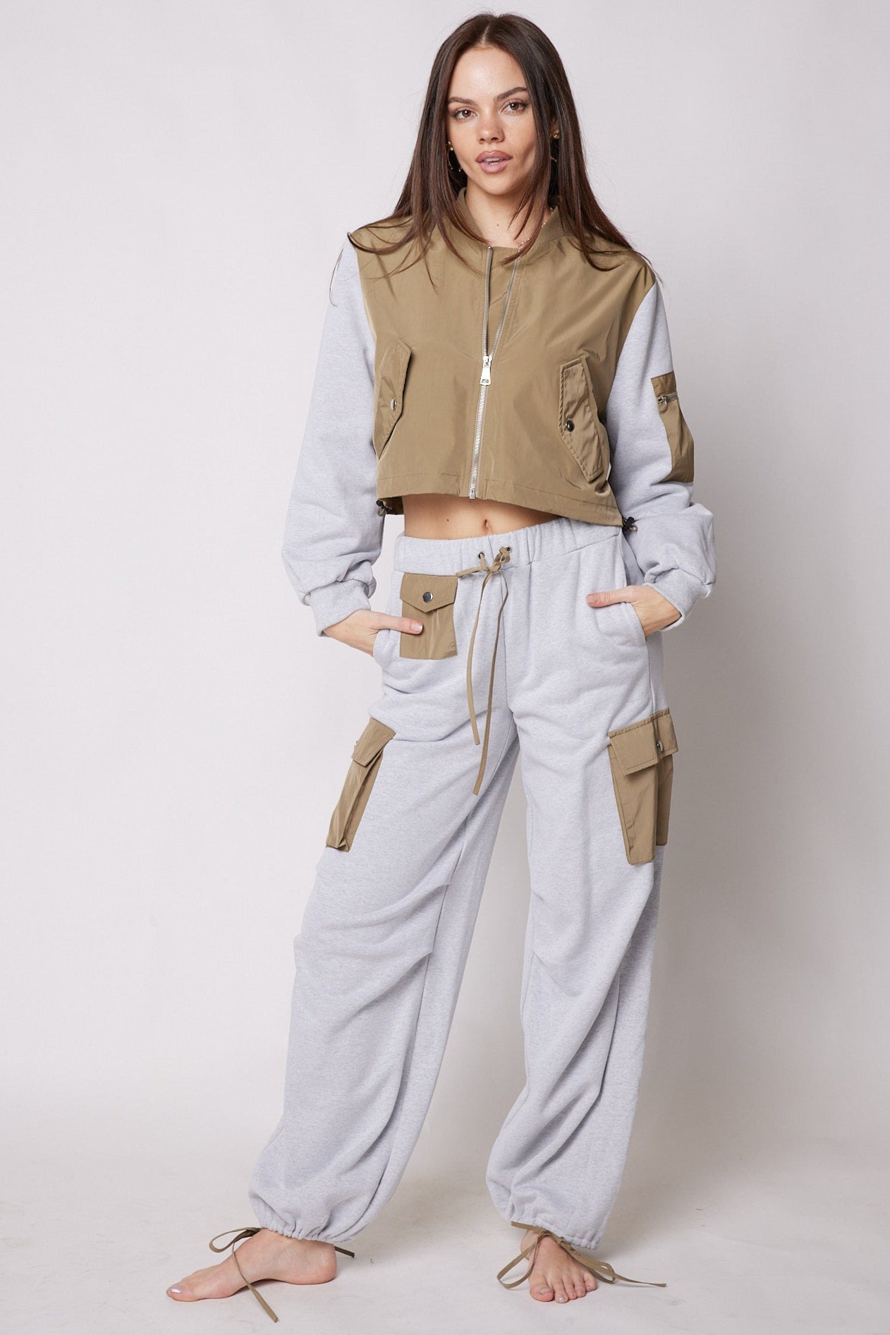 SALE - Annie French Terry Nylon Pocket Joggers