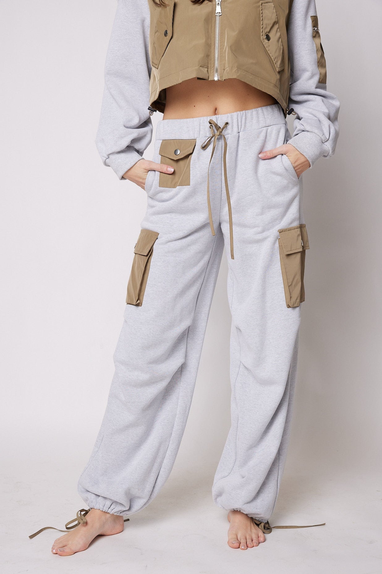 SALE - Annie French Terry Nylon Pocket Joggers