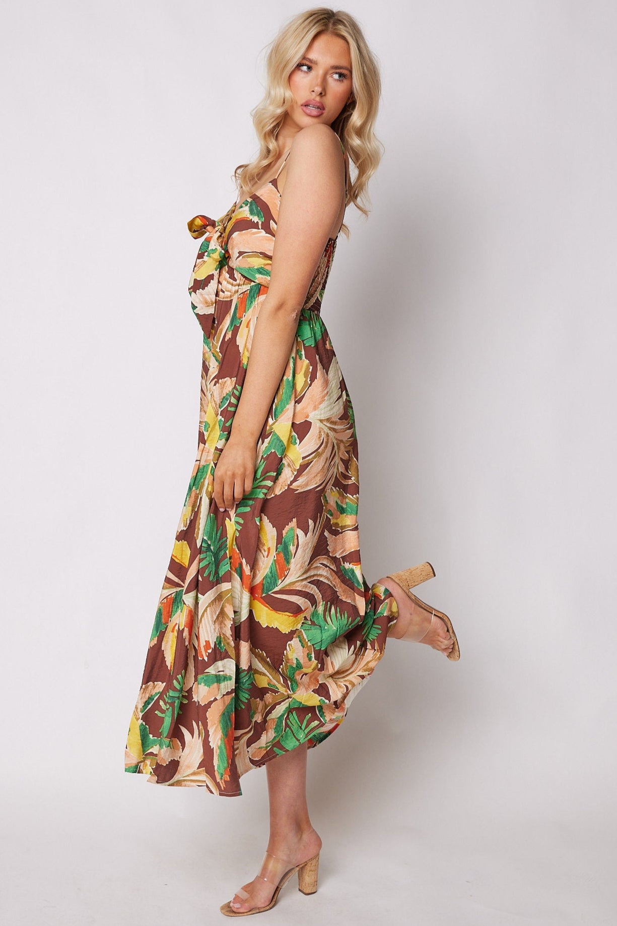Hannah Printed Smocked Maxi Dress