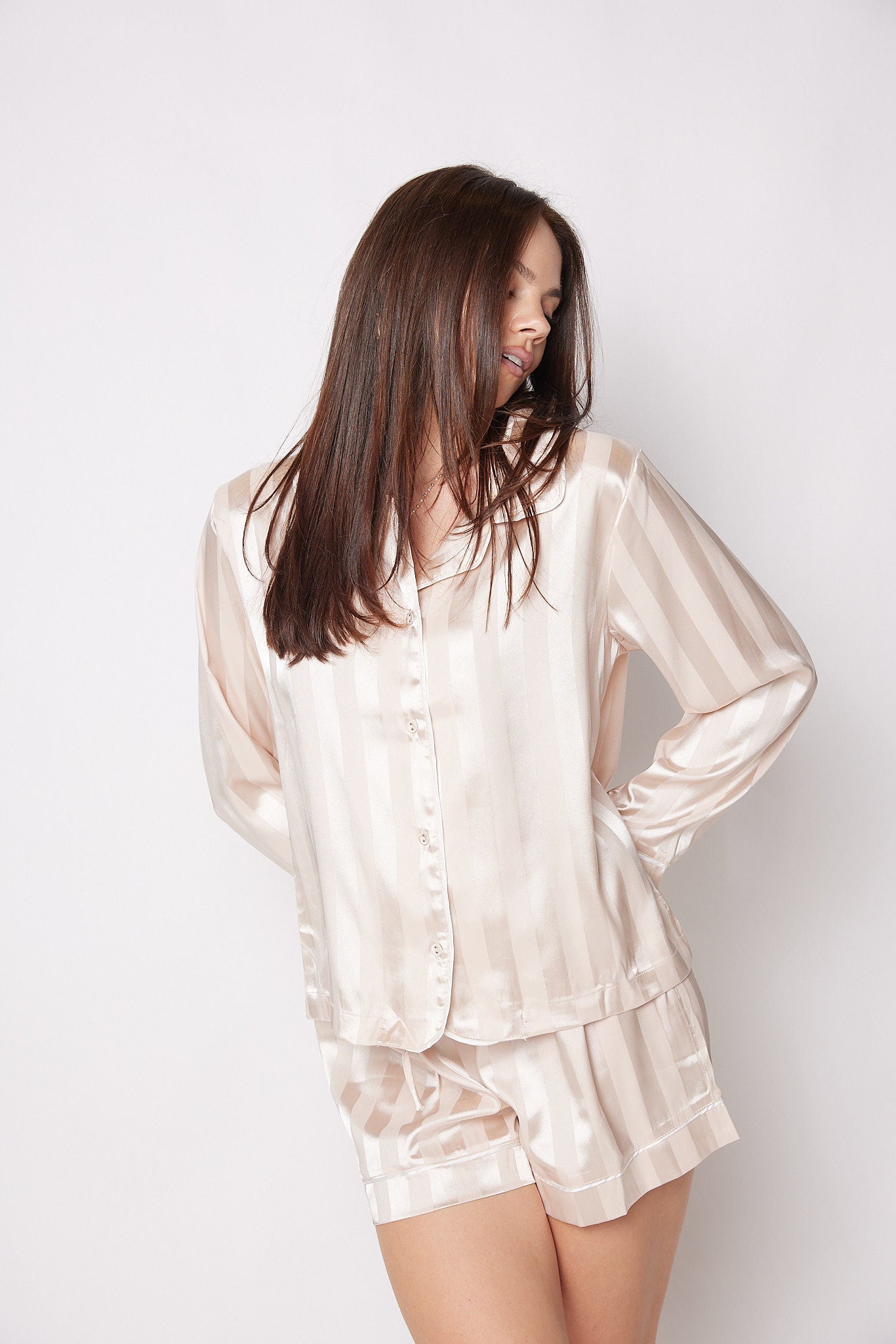 SALE - Joy Satin Long Sleeve Pj Set