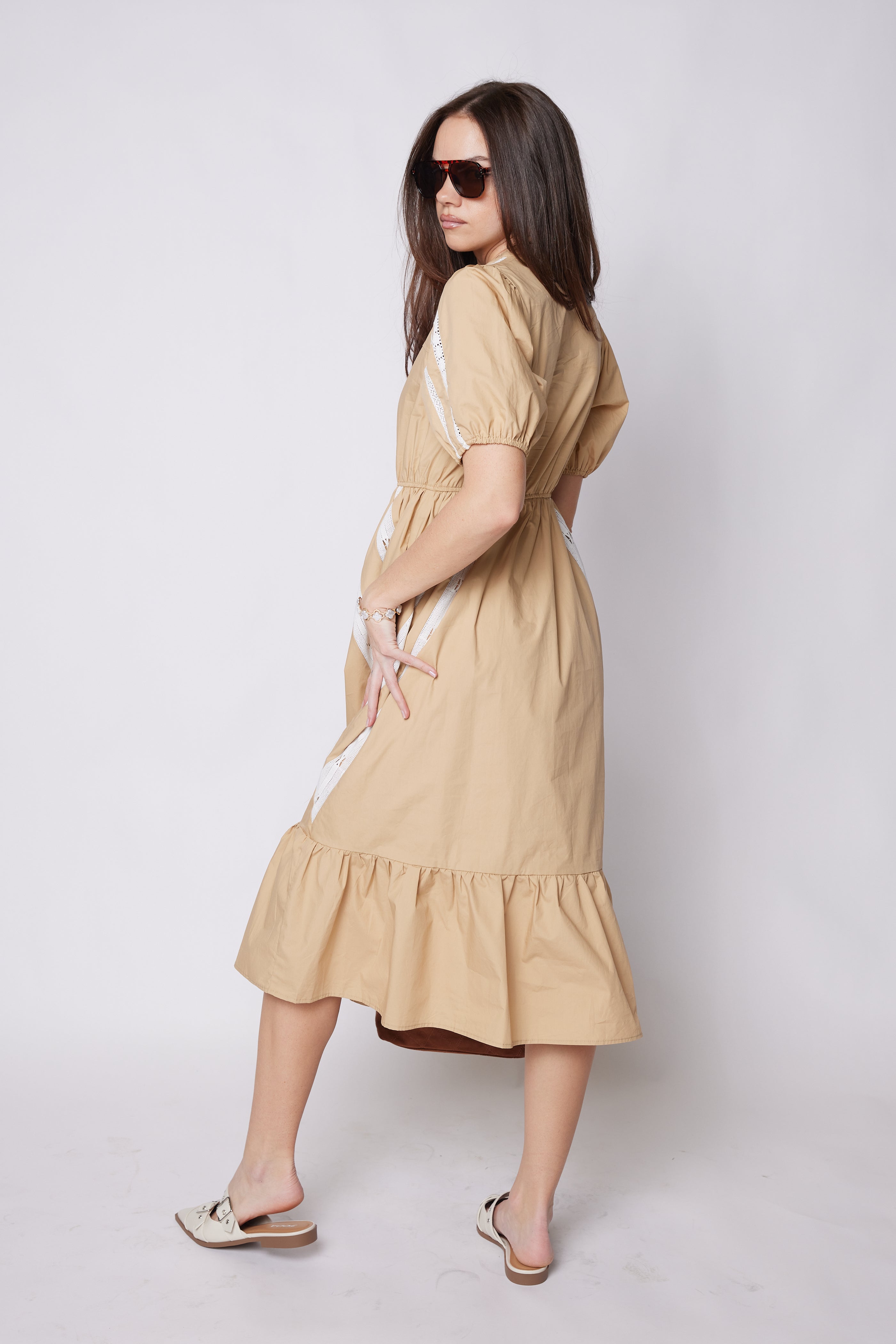 SALE - Paige Lace Trim Detail Midi Dress