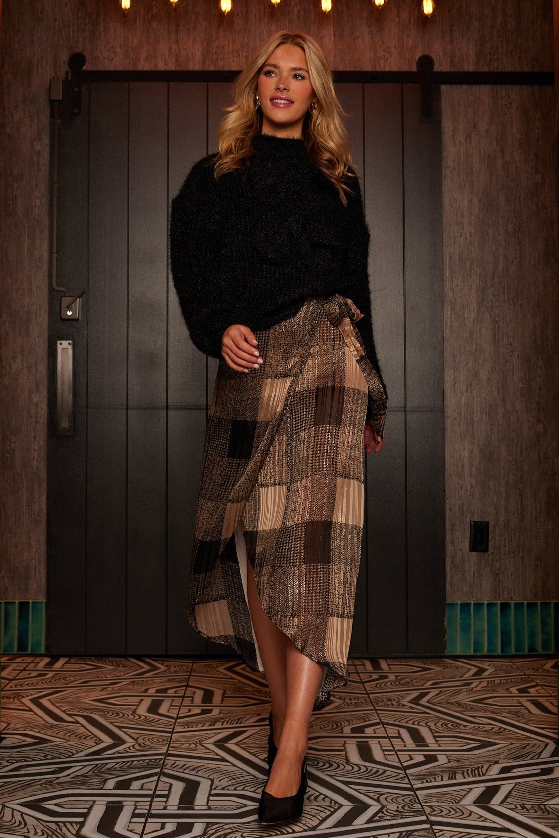 SALE - Portlyn Plaid Wrap Skirt