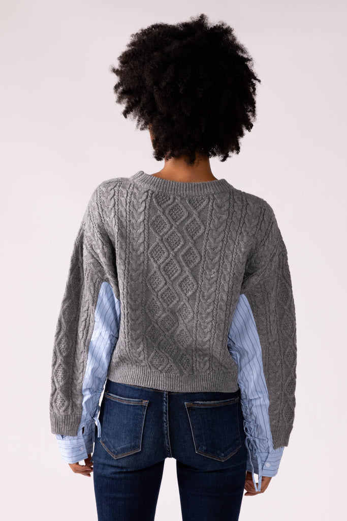 Mia Woven Sleeve Sweater - fab'rik