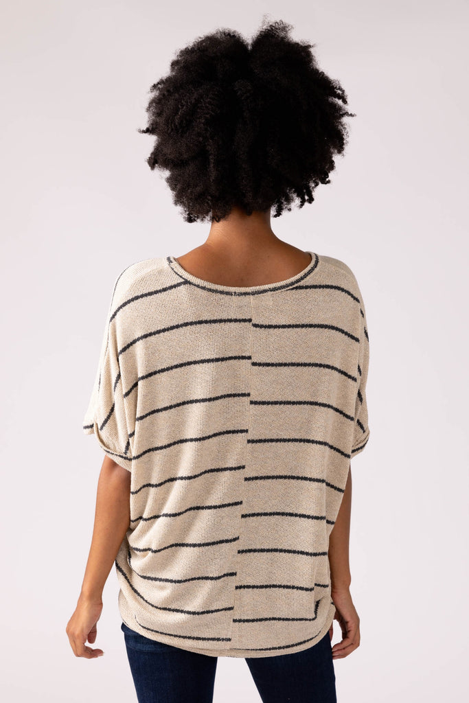 Ellenor Striped Knit Dolman Tee - fab'rik