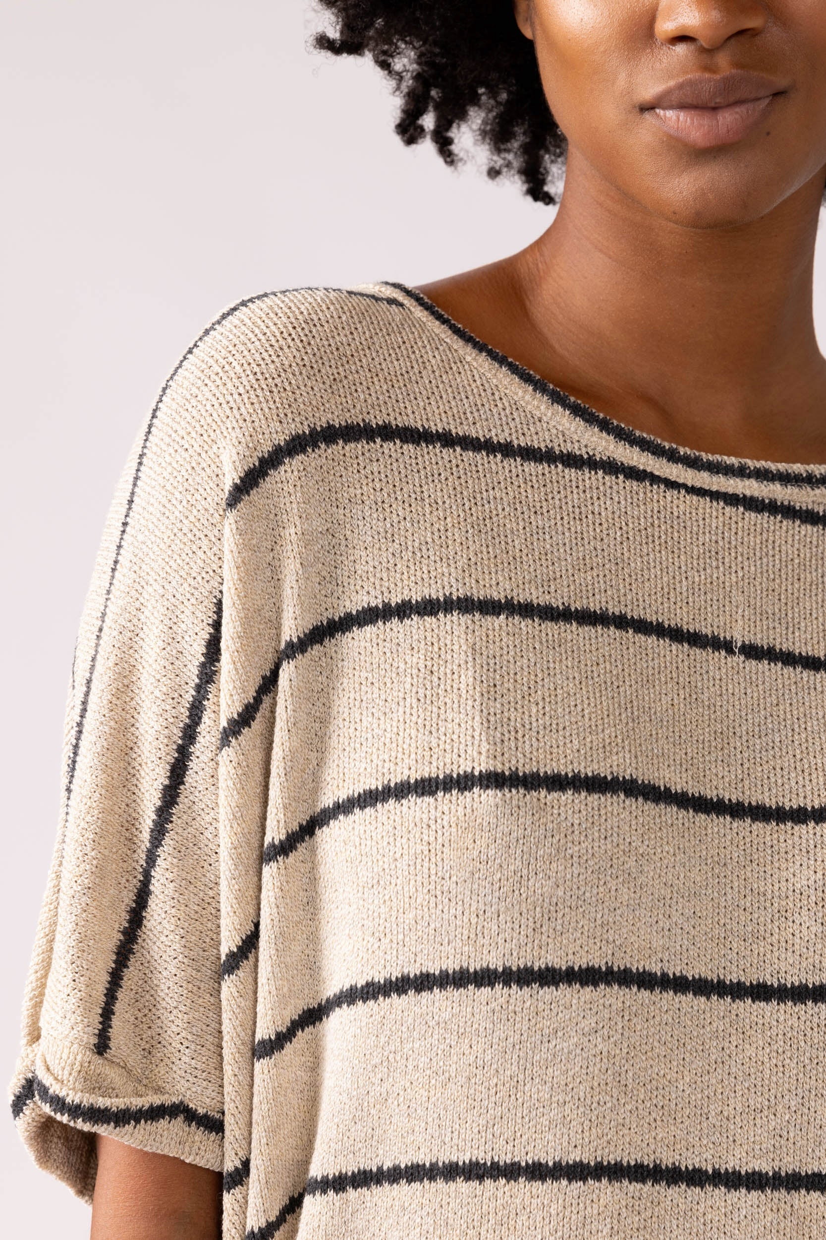 Ellenor Striped Knit Dolman Tee - fab'rik