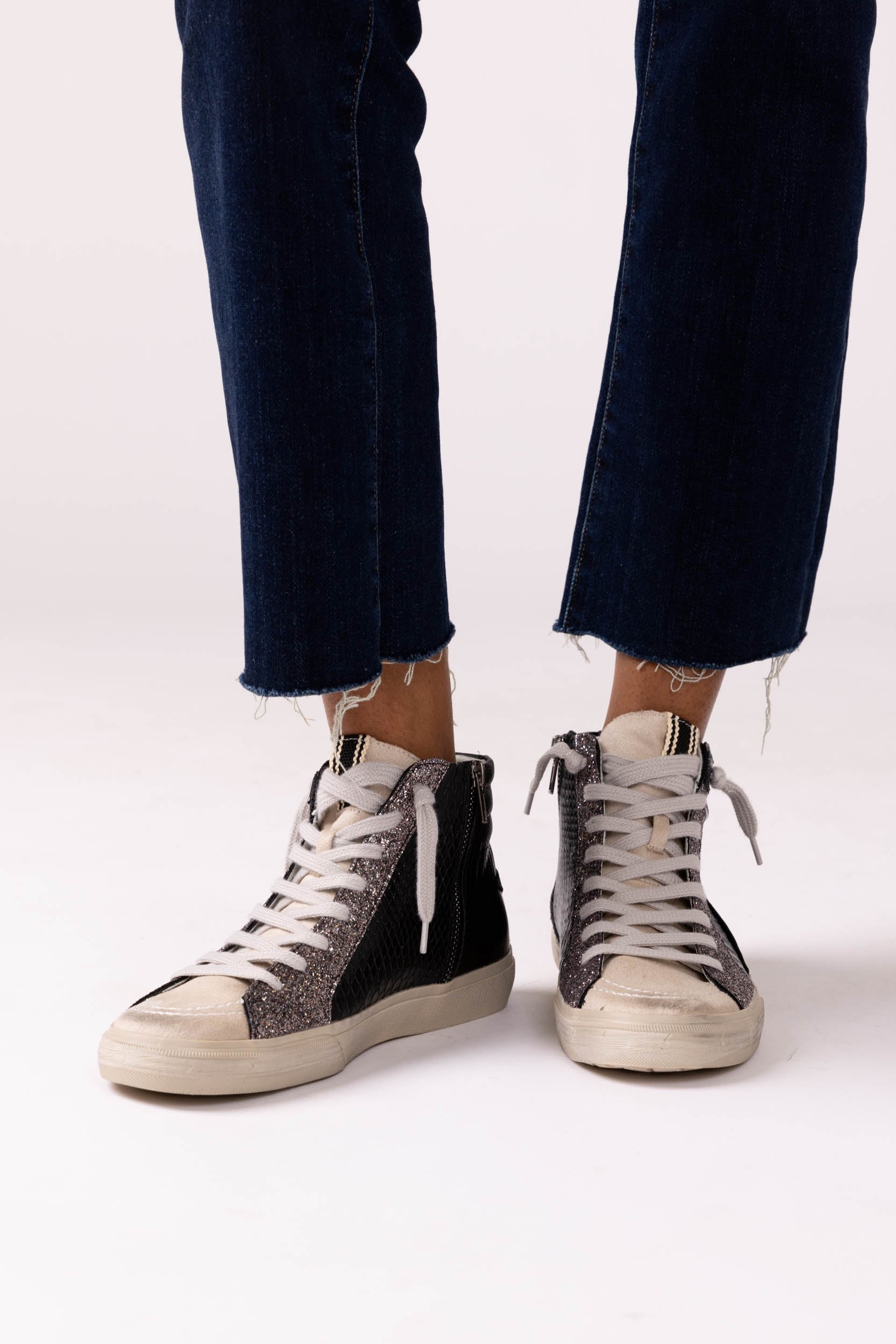 Rooney Glitter High Top Sneakers - fab'rik