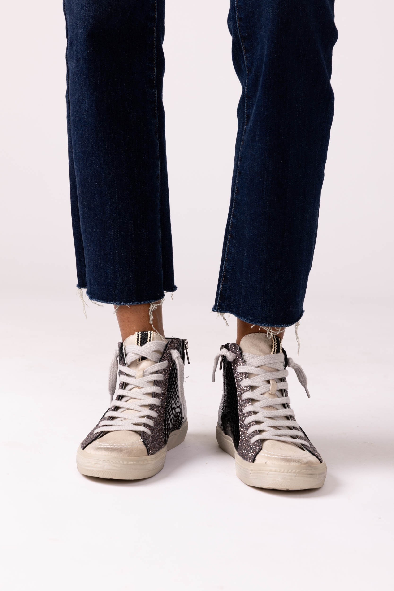 Rooney Glitter High Top Sneakers - fab'rik