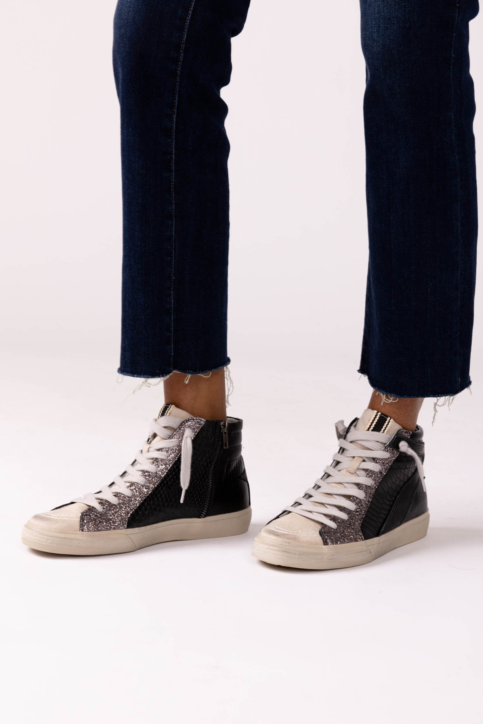 Rooney Glitter High Top Sneakers - fab'rik