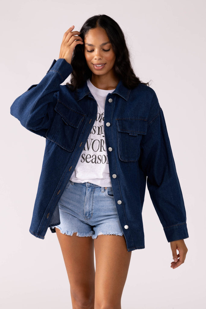 Alisha Flap Pocket Shacket - fab'rik