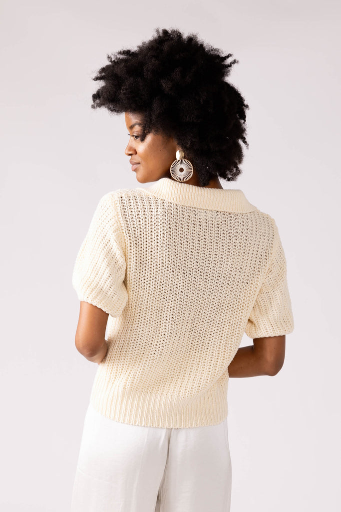 Kit Open Knit Collared Sweater - fab'rik