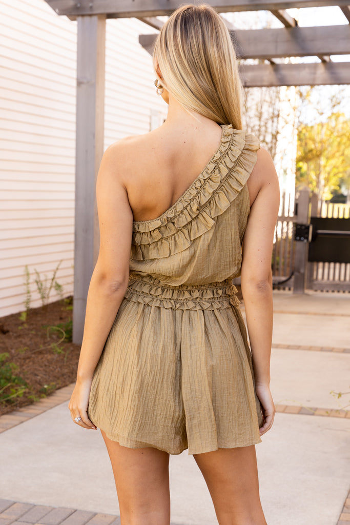 Jade One Shoulder Ruffle Romper - fab'rik