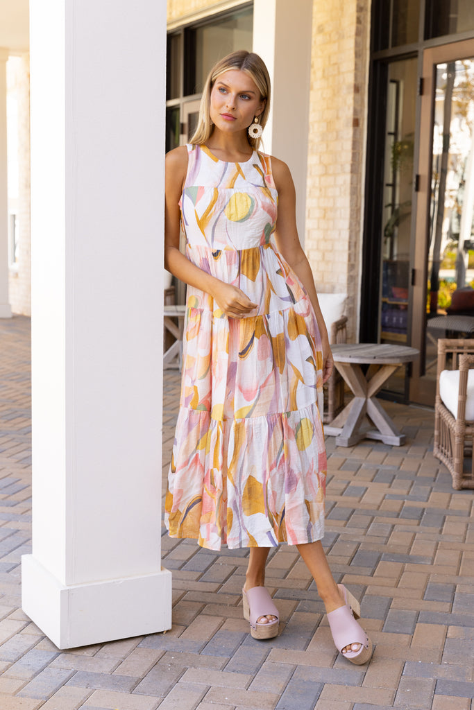 Kira Printed Tiered Maxi Dress - fab'rik