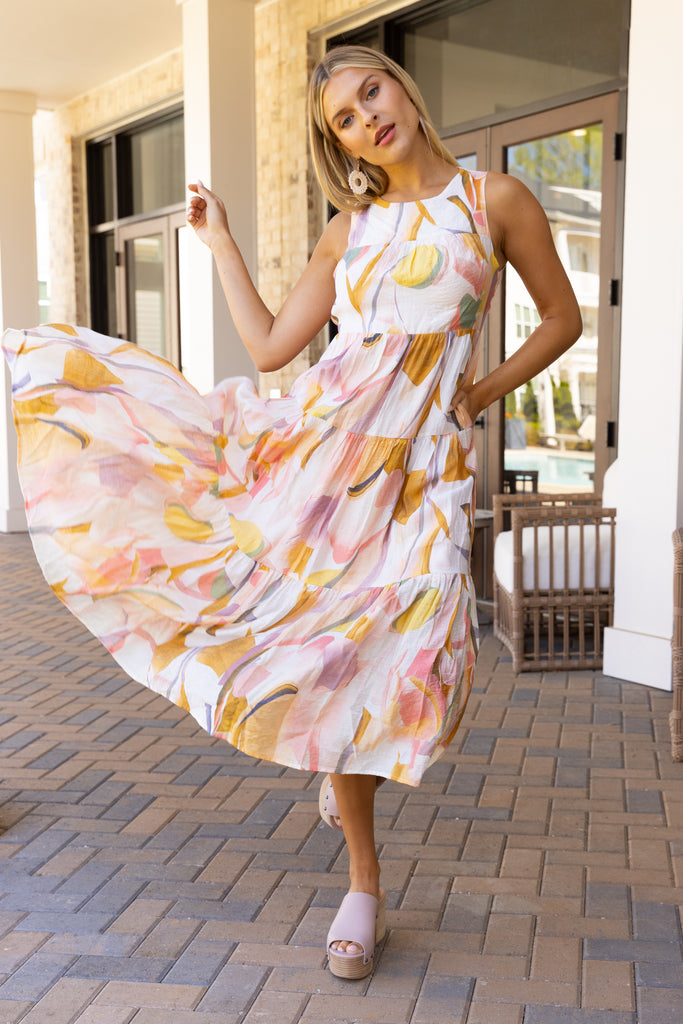 Kira Printed Tiered Maxi Dress - fab'rik