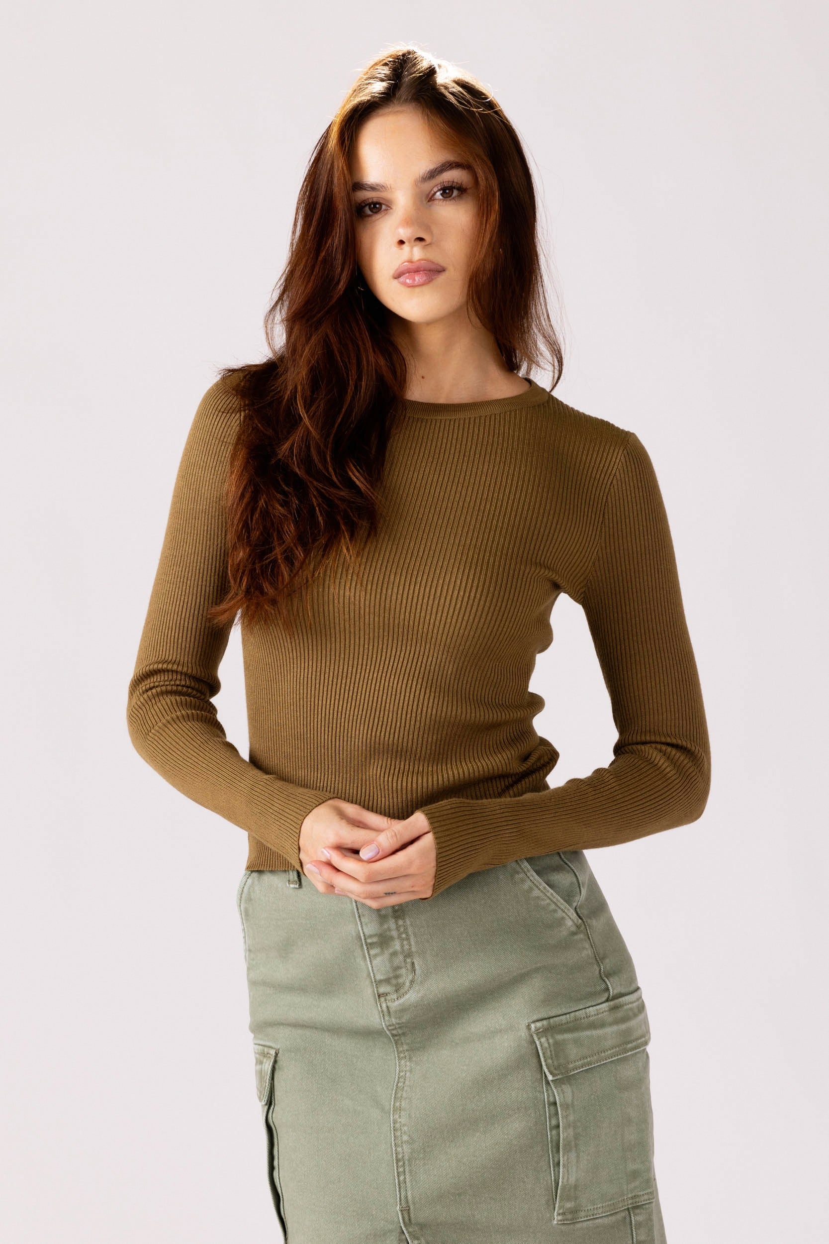 Kara Ribbed Long Sleeve Top - fab'rik