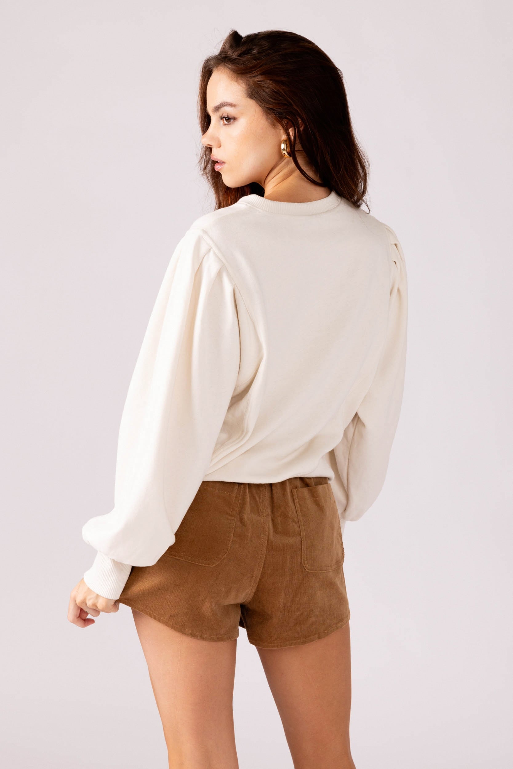 Rosetta Pleated Sleeve Pullover - fab'rik
