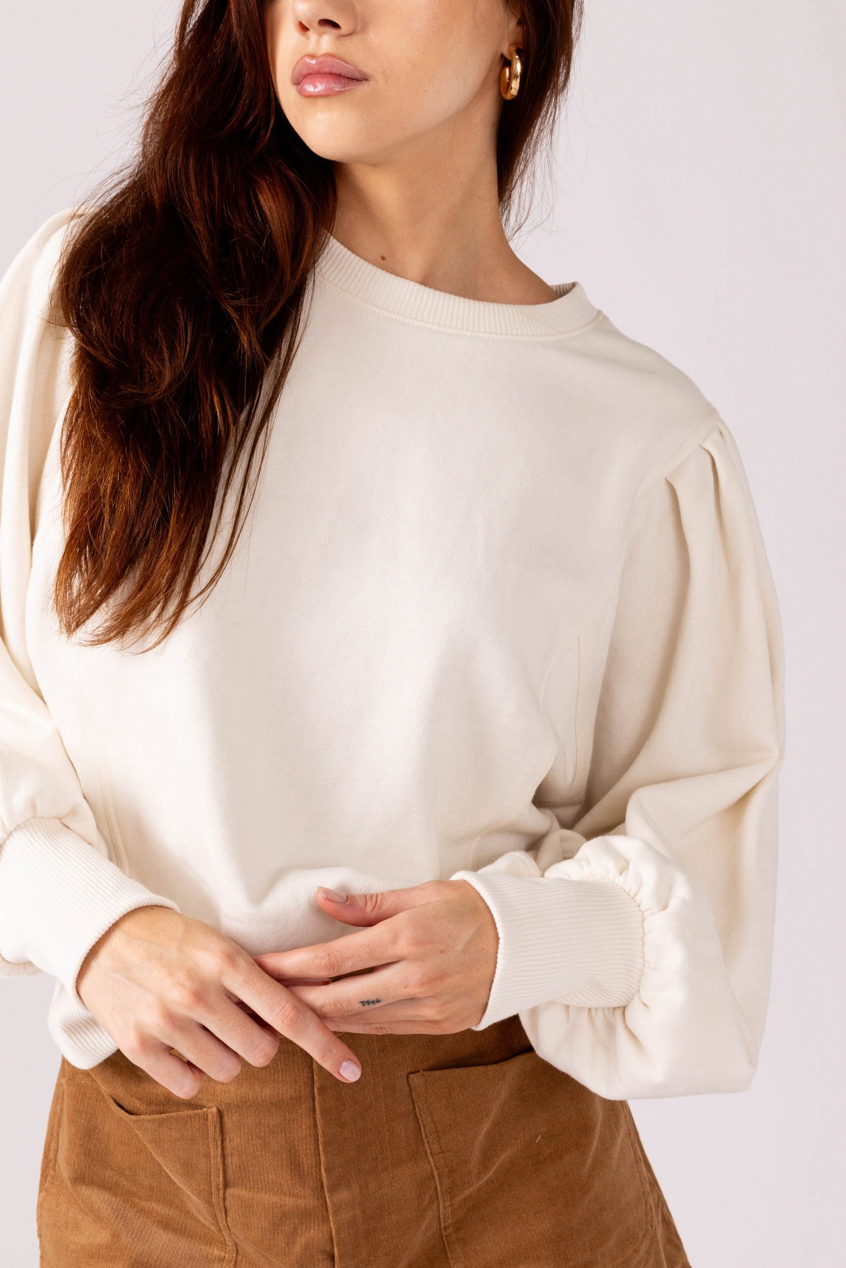 Rosetta Pleated Sleeve Pullover - fab'rik