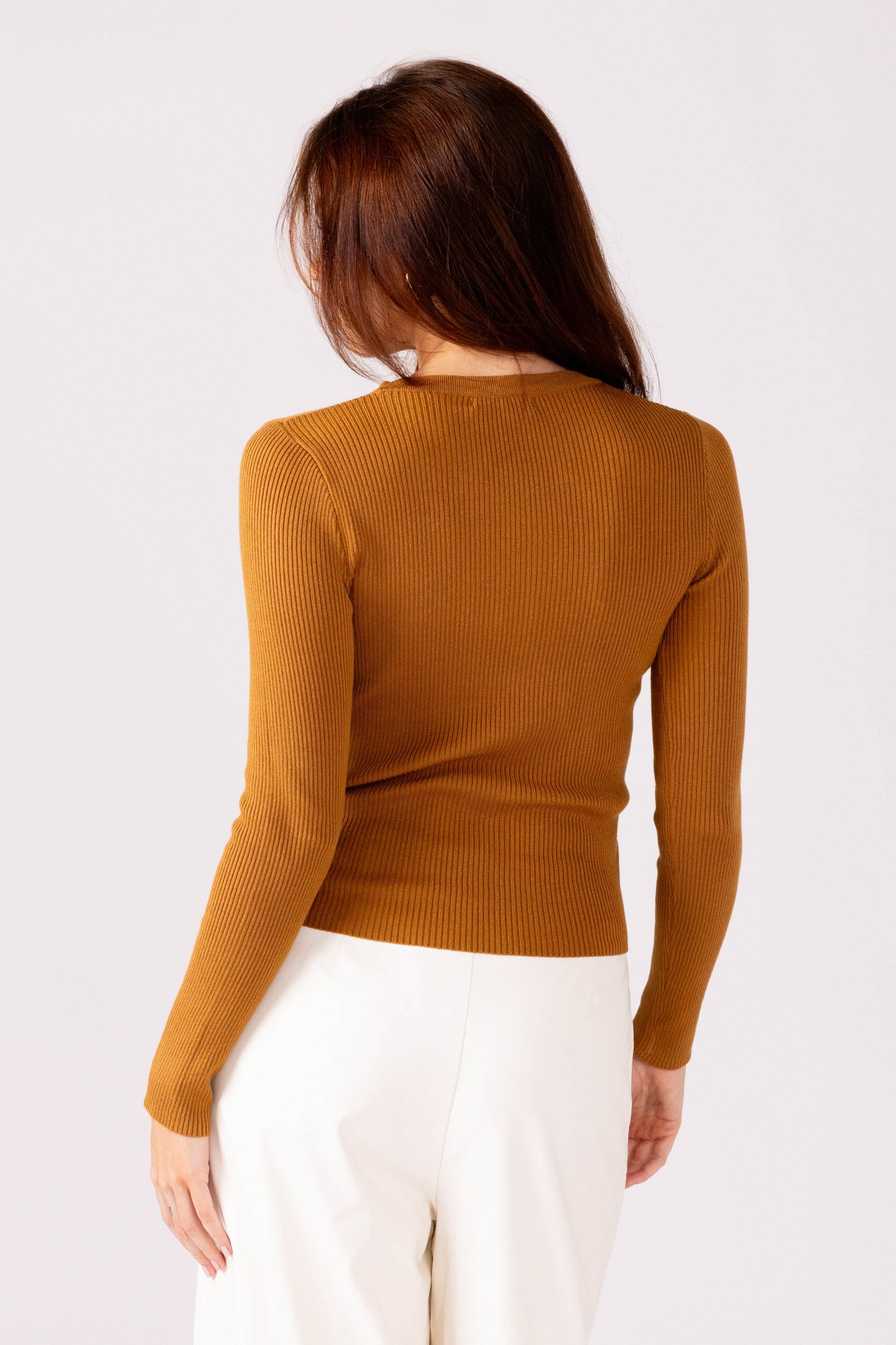 Kara Ribbed Long Sleeve Top - fab'rik