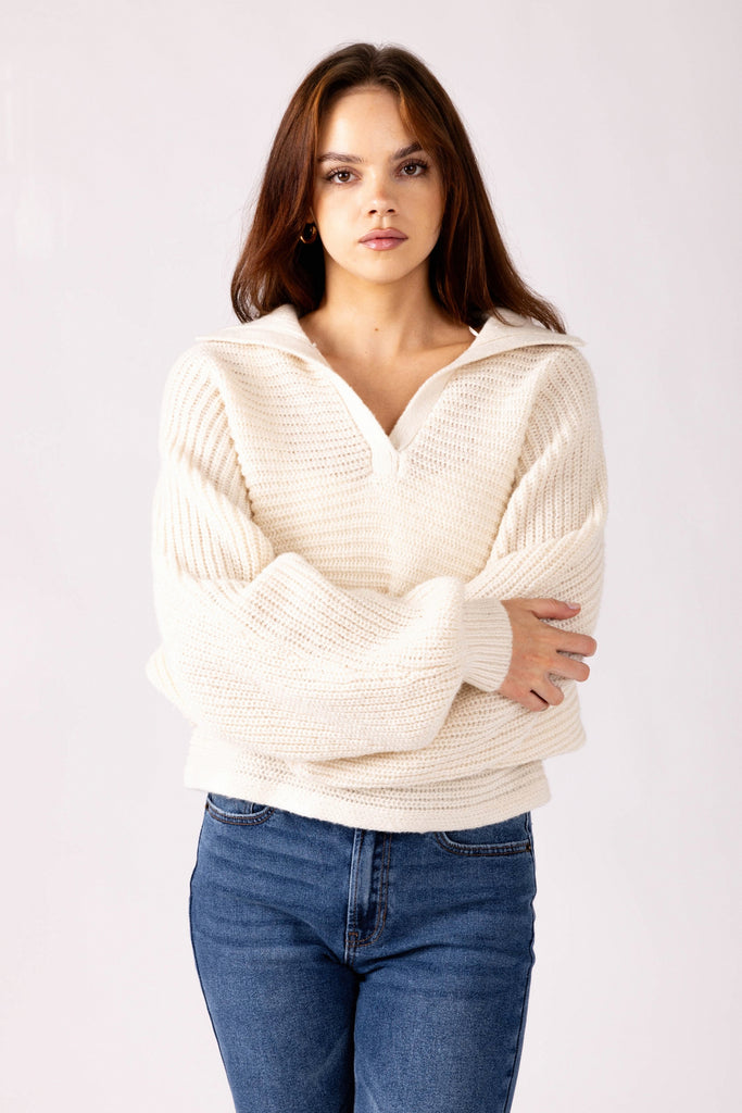 Lola Collared Pullover Sweater - fab'rik
