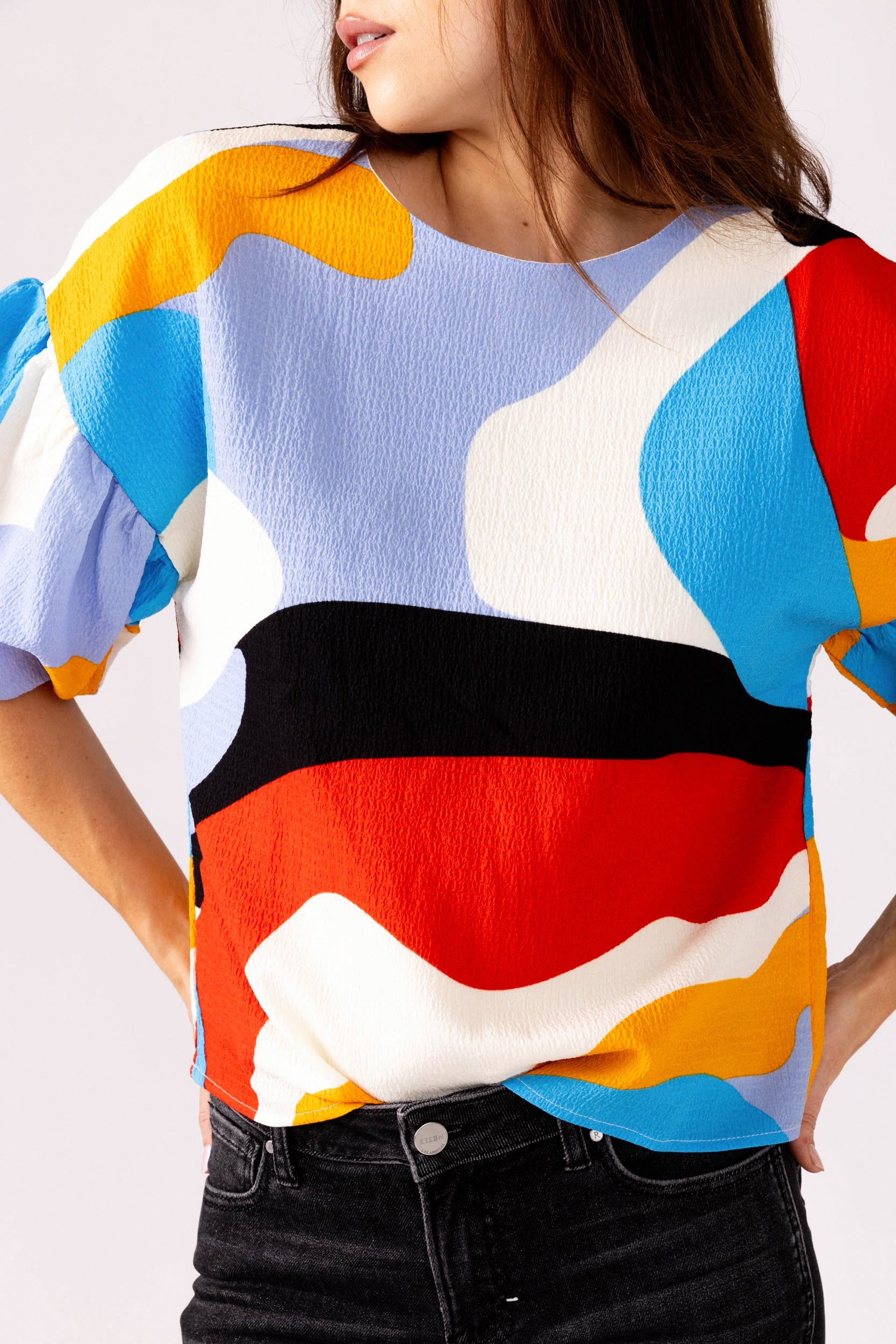Tahlia Abstract Print Top - fab'rik