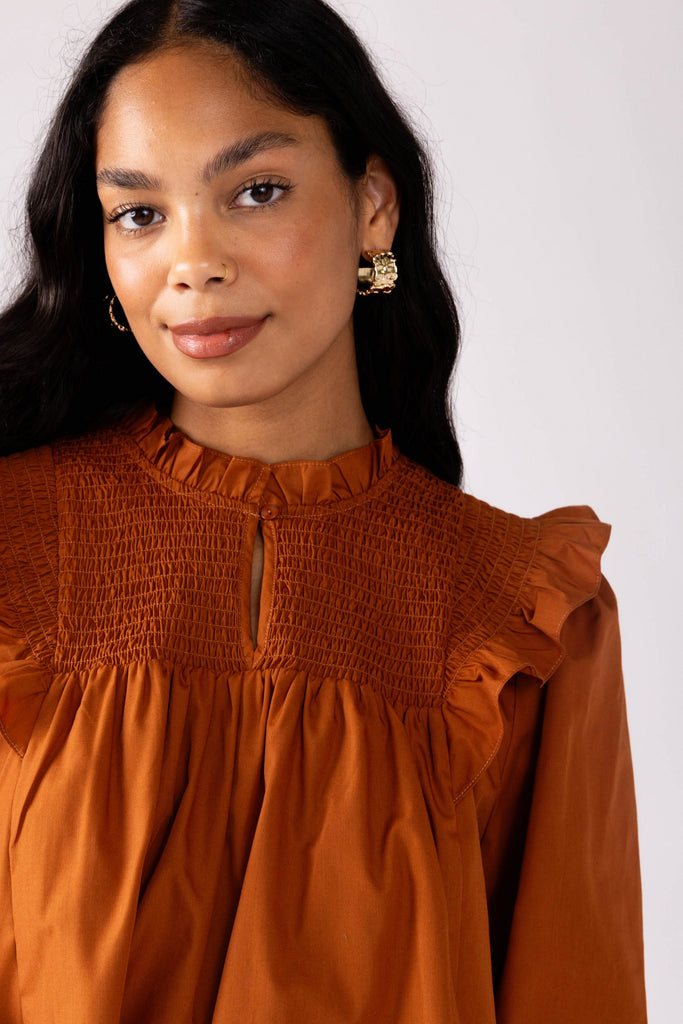 Haddie Smocked Front Top - fab'rik