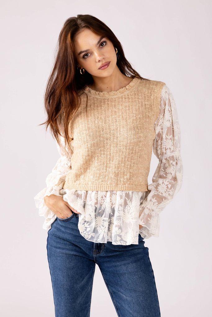 Dianna Lace Detail Sweater - fab'rik