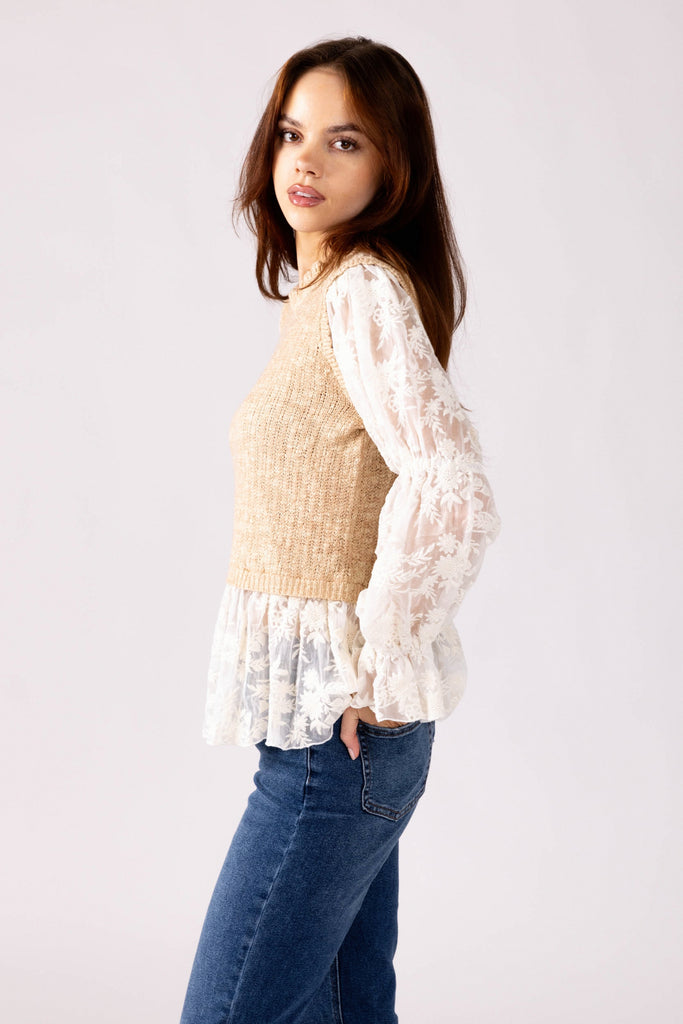 Dianna Lace Detail Sweater - fab'rik