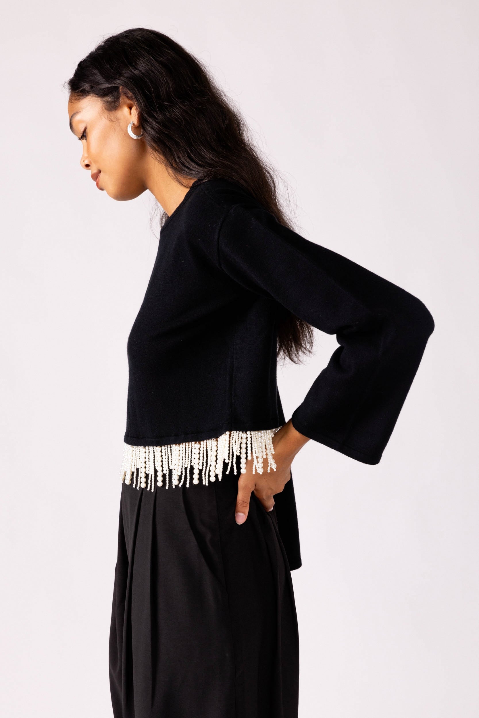 Chloe Pearl Fringe Top - fab'rik