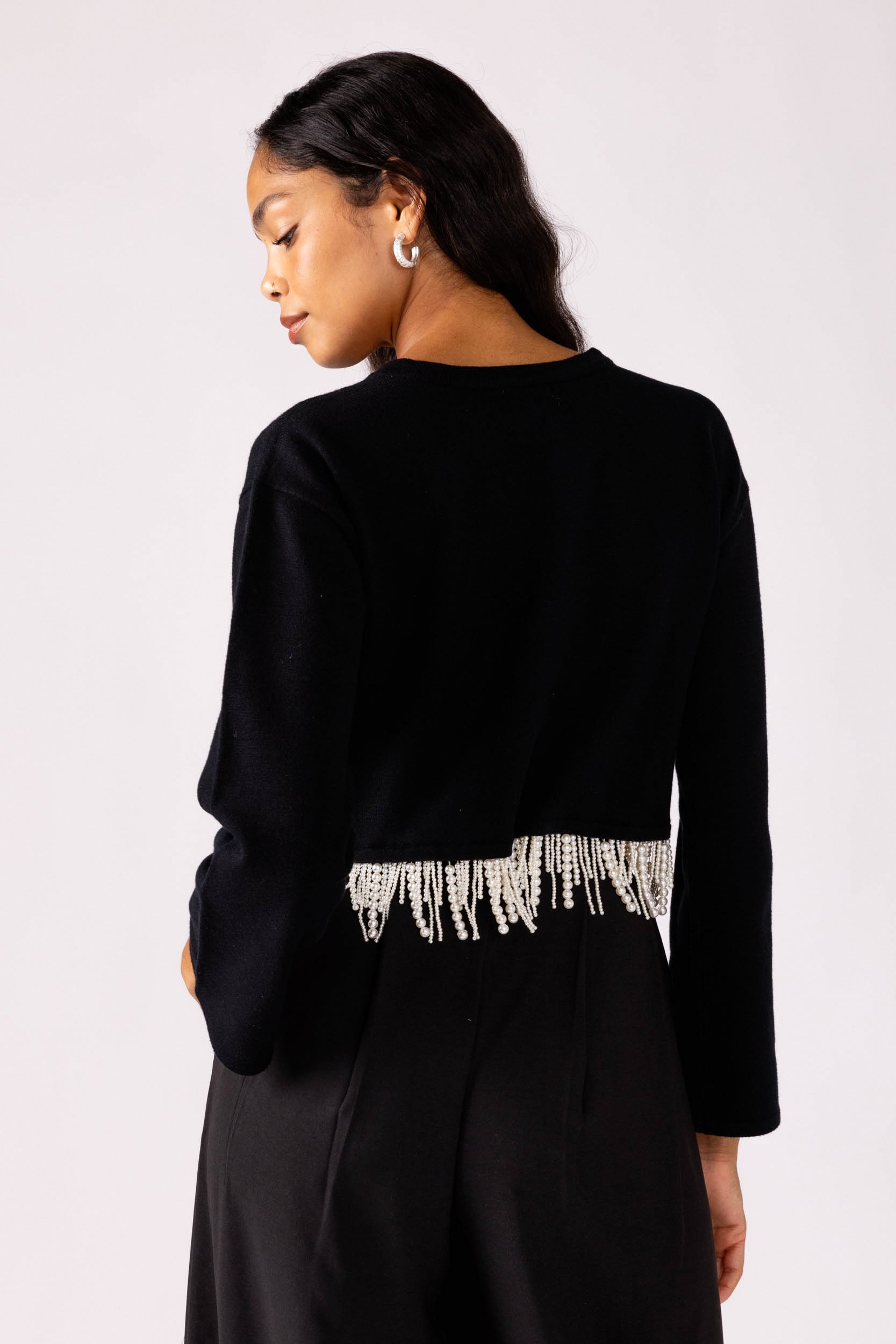 Chloe Pearl Fringe Top - fab'rik