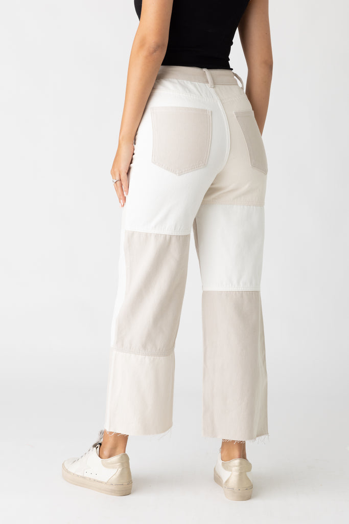 Hattie Wide Leg Patchwork Jeans - fab'rik
