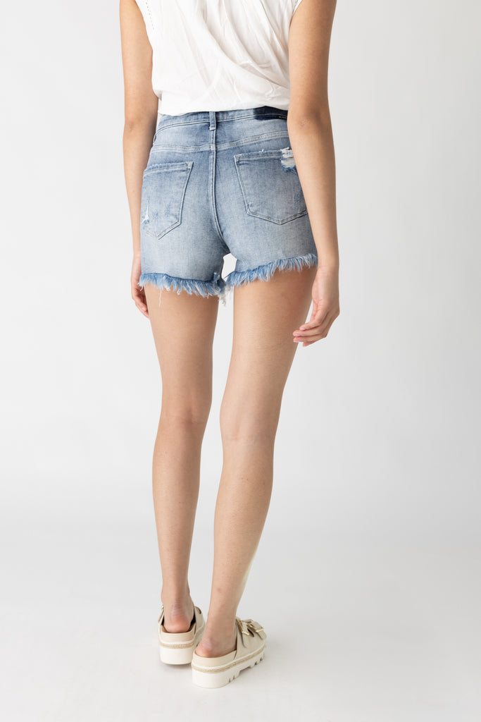 Bea Raw Edge High Rise Destroyed Shorts - fab'rik