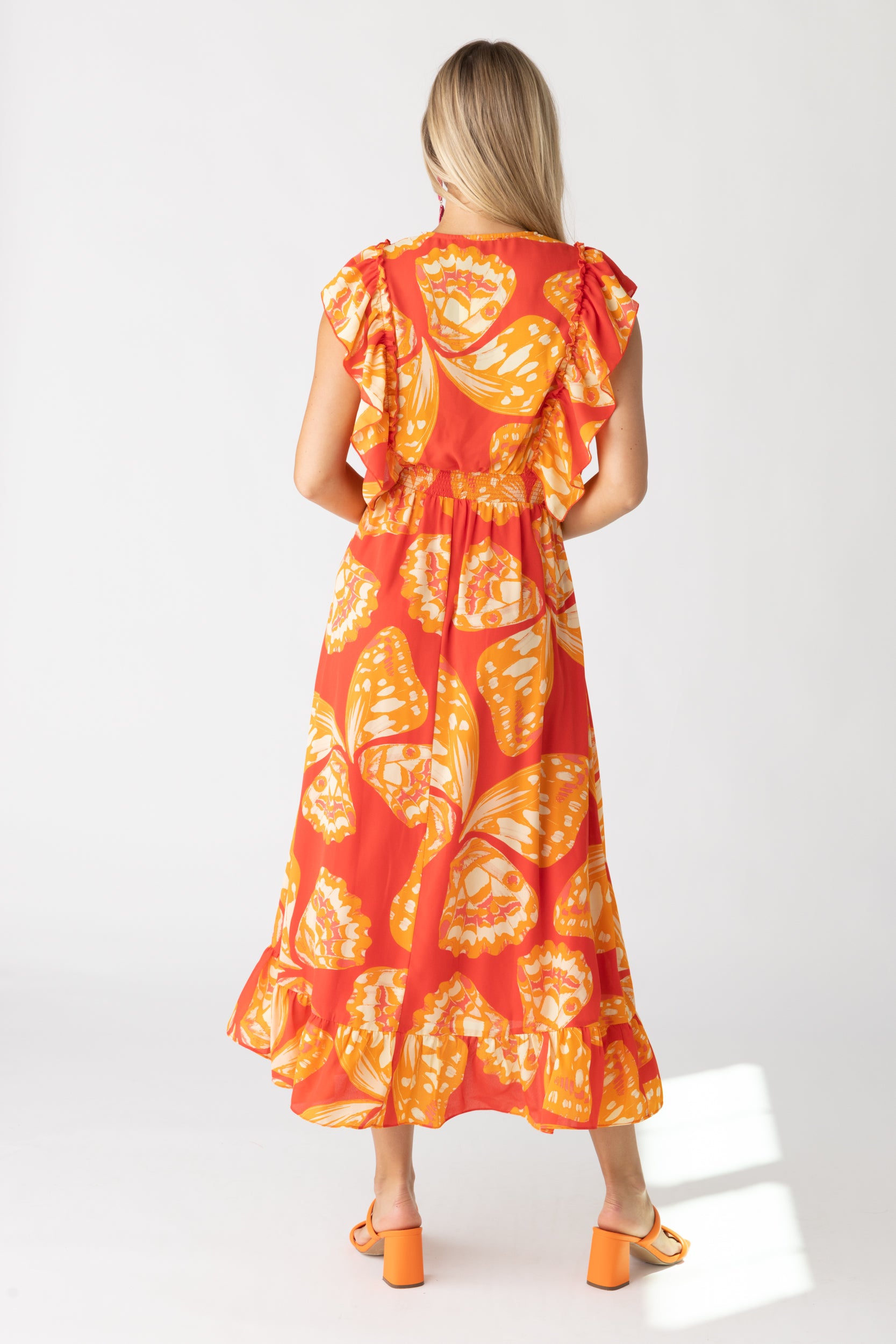 Ella Butterfly Printed Midi Dress - fab'rik